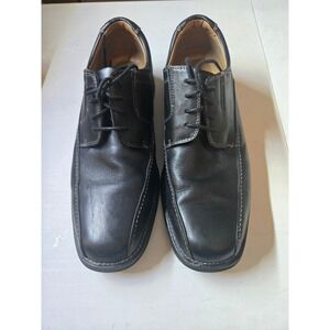Chaps Mens Black Leather Square Toe Lace Up Dress Shoes Size 10M